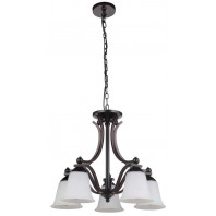 Lighting Inspiration-Rivoli 5Lt Pendant-Bronzr / Satin Nickel